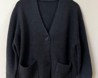 100% Yak Wool Cardigan Grey | L/XL/2XL/3XL/4XL Knit Sweater | P2P 27.5” / 70cm, Length 27.5” / 70cm