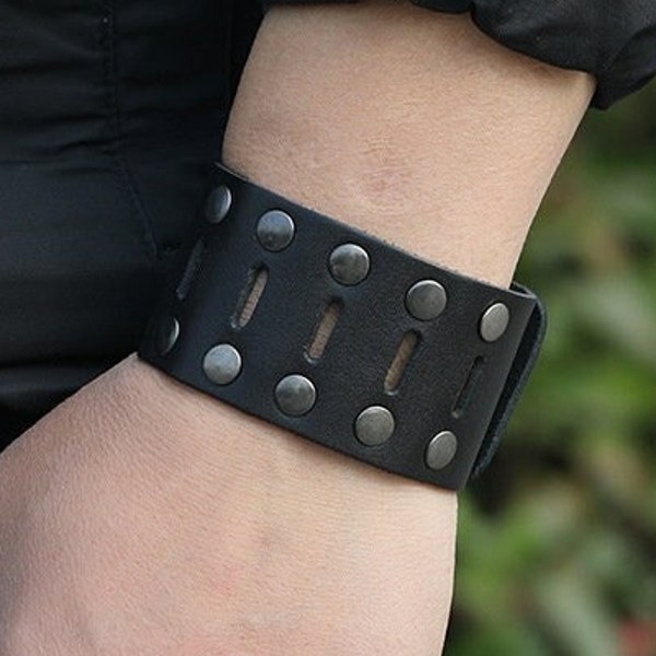 Punk Rock Faux Leather Wristband Retro Simple Adjustable Belt Buckle