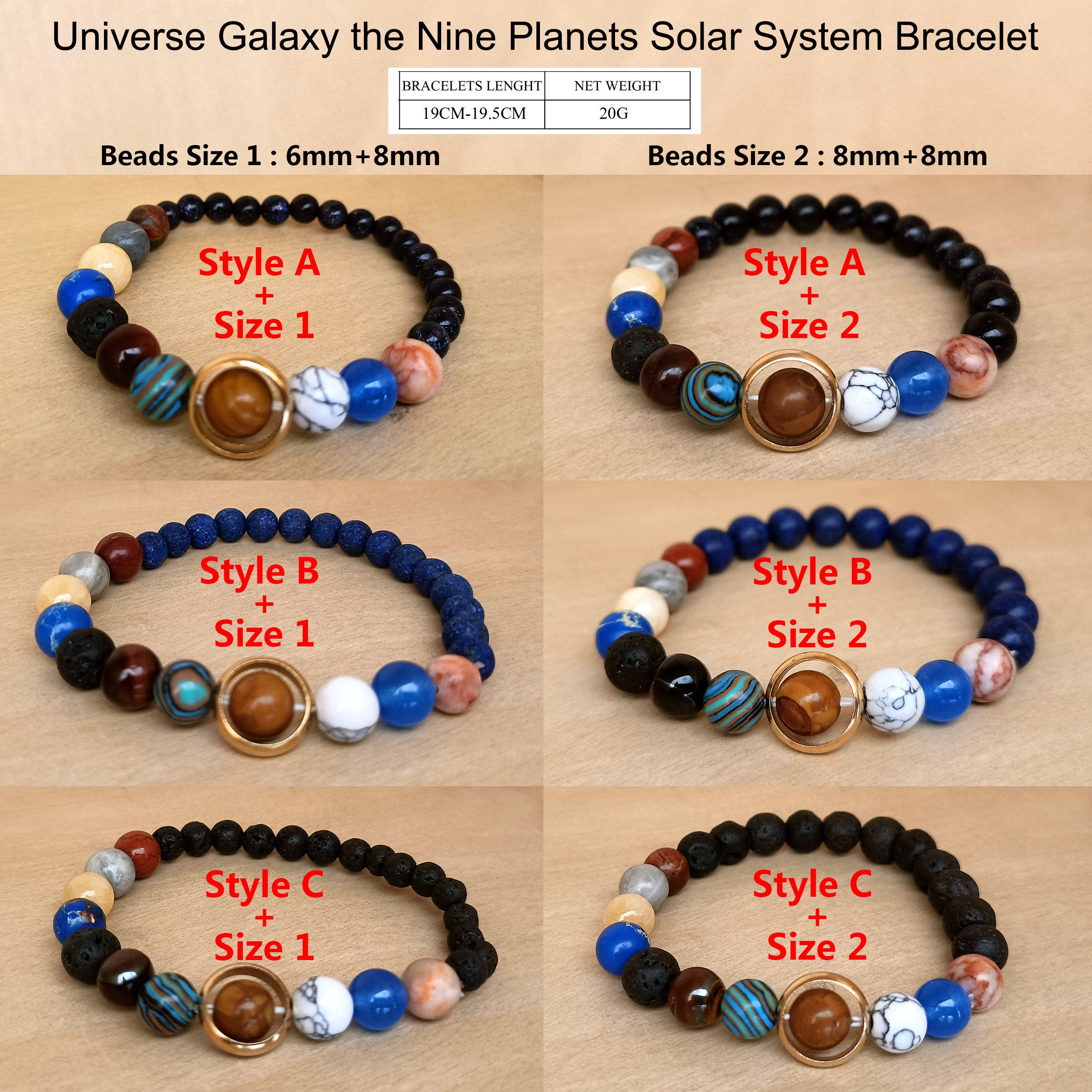 Solar System Design Bracelet - Planet Jewellery Gemstone Crystal Bracelet  For Men Best Friends Gift | SHEIN