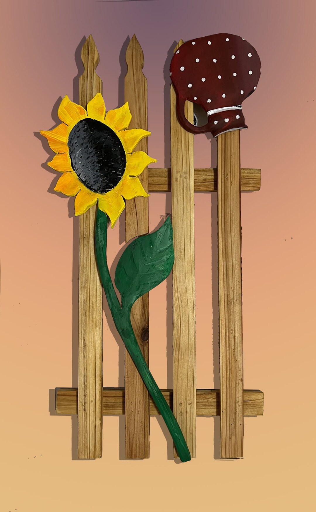 Carved Sunflower Wood Wall Decoration Wooden Art Decor Etsy