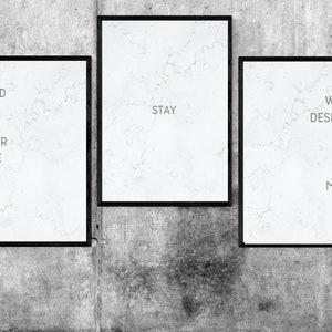 3er Set Marmor Poster - Die Welt ist ein besserer Ort mit dir darin
