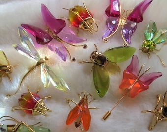 Rare Retired Daniel Swarovski Paradis Akima Topaz Crystal Fly