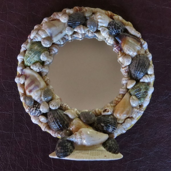 Vintage Doll Seashell Mirror