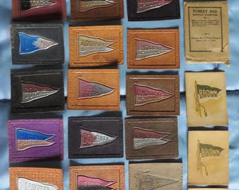 32 Vintage Leather College Flag Tobacco Premiums
