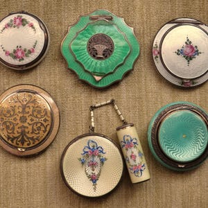 Assorted Antique Enamel Compacts