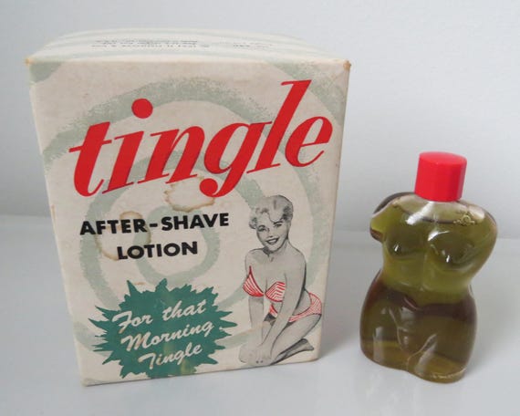 1950's Tingle After-Shave Lotion Bottle and Box