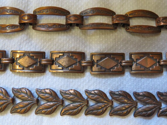 Vintage Copper Bracelets, Ring - Native American … - image 6