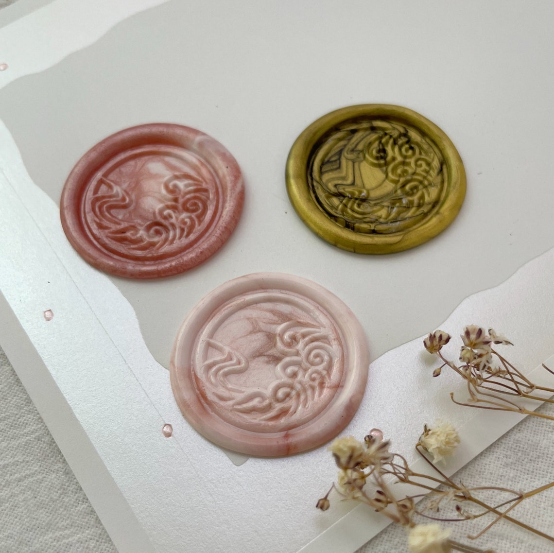 Beach Wedding Invitation Seal, Waves Wax Seal Sticker, Ocean Wax Seal