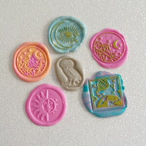 Conjunto de selo de cera de bastão de doces, carta de conjunto de assento de cera com curadoria, kit de selo de cera para cartões, selo de cera, autoadesivo, adesivo de selo de scrapbooking