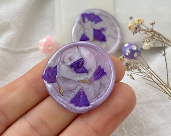 Wax Seal Stempel, Vergeet me niet Wax Seal, Paarse Bloem Wax Seal, Paarse Bruiloft Uitnodiging, Wax Seal Stickers, Zelfklevend, Briefpapier