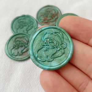 Adesivo de selo de cera de Papai Noel, embalagem de Natal, selos de cera de férias, selo de cera, autoadesivo, adesivo de Natal, selo de envelope