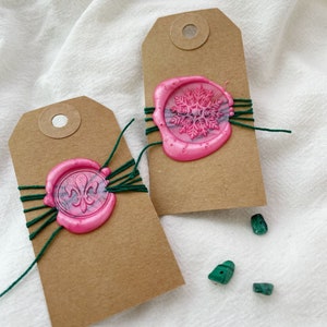 Weihnachten Geschenkanhänger, Weihnachtsverpackung, Handgemachter Geschenkanhänger, Geschenkbeutel, Kraft Tags, 5er Set, Wachssiegel Tags, Rentier, Schneeflocke