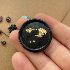 Wax Seal Stamp, Black and Gold Wax Seal, Gold Foil Wax Seal, Black Wedding Invitation, Wax Seal Stickers, Self Adhesive, Stationery