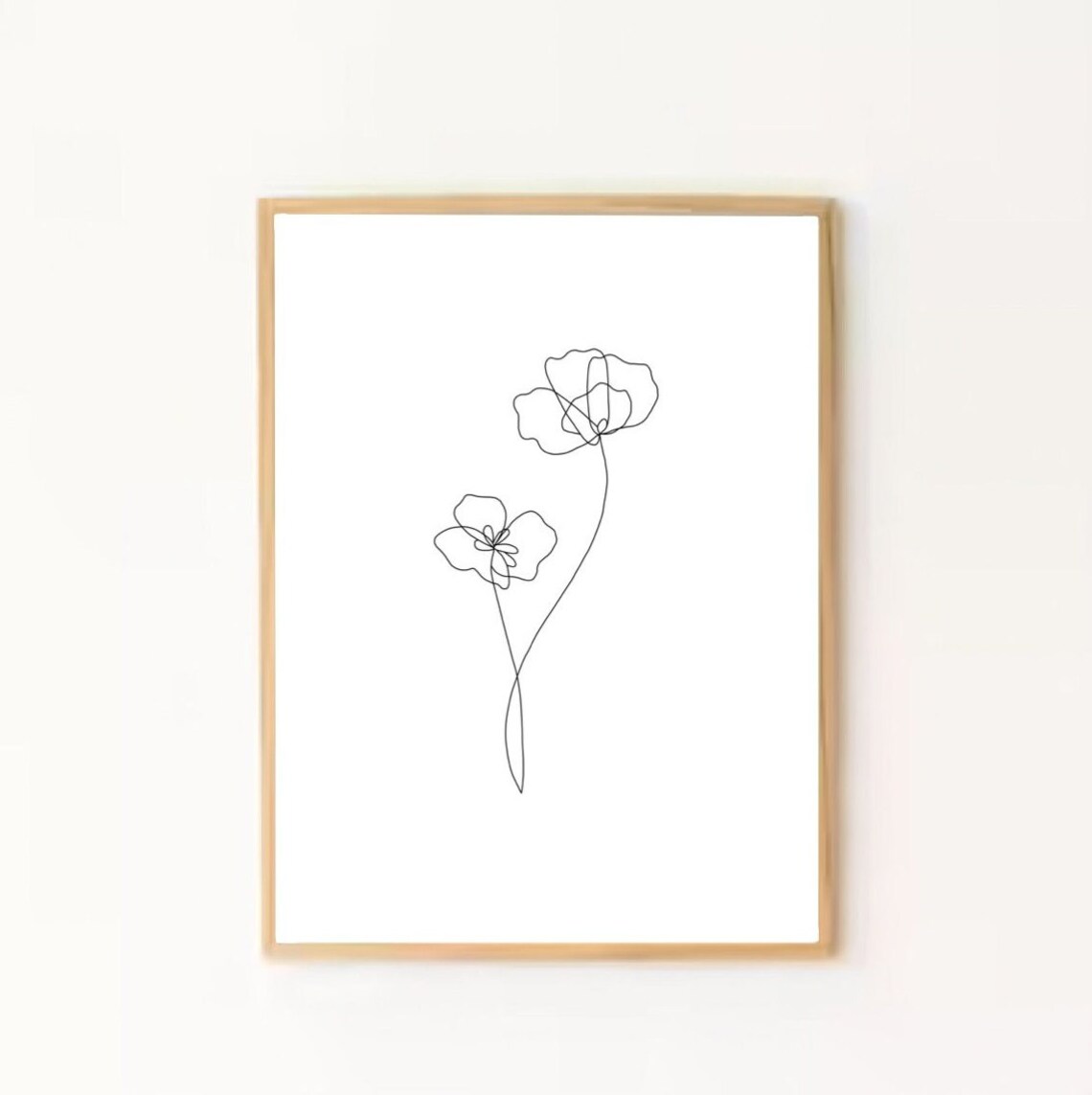 Flower Line Art, Floral Print Art, Printable Line Art, Minimalist