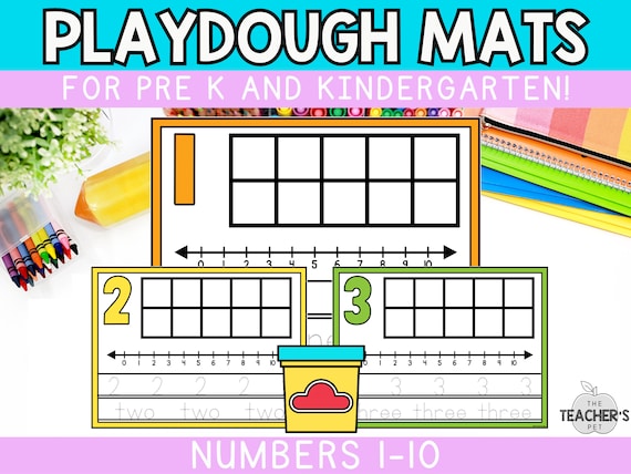 NUMBER 1-10 Play Dough Mat. Printable Playdough Activity for Toddler and  Preschooler 