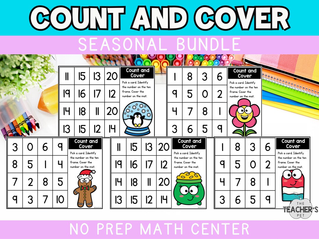 KINDERGARTEN MATH Activity Counting on A Ten Frame Kindergarten Numbers ...