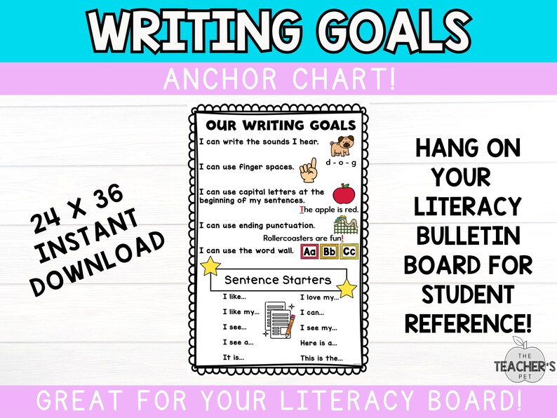 ANCHOR CHART Our Writing Goals Etsy