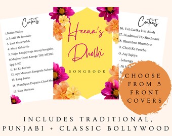 Libro de canciones Dholki, canciones Mehndi, canciones Dholki, libro de canciones mehndi, libro sangeet, boda desi, Dulhan, novia Desi, signo mehndi, decoración shaadi,