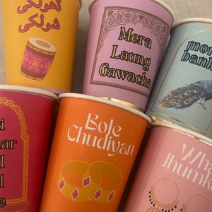 Tazze Dholki, Tazze Mehndi, Tazze per feste, Decorazioni Mehndi