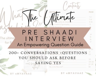 The Ultimate Pre Shaadi Interview, Questions to ask before marriage, Muslim Marriage Questions, desi marriage questions, Single Muslim