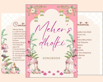 Dholki Song Book, Mehndi Songs, Dholki songs, mehndi song book, sangeet book, desi wedding, Dulhan, Desi Bride, mehndi sign, shaadi decor,