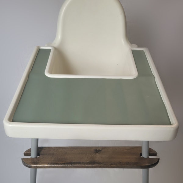 IKEA Antilop Highchair Silicone Placemat in Sage Green.