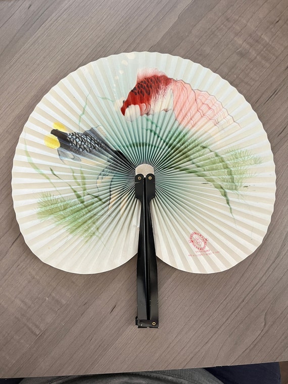 Portable Classic Hand Fan Vintage Folding Fans Round Circular Paper