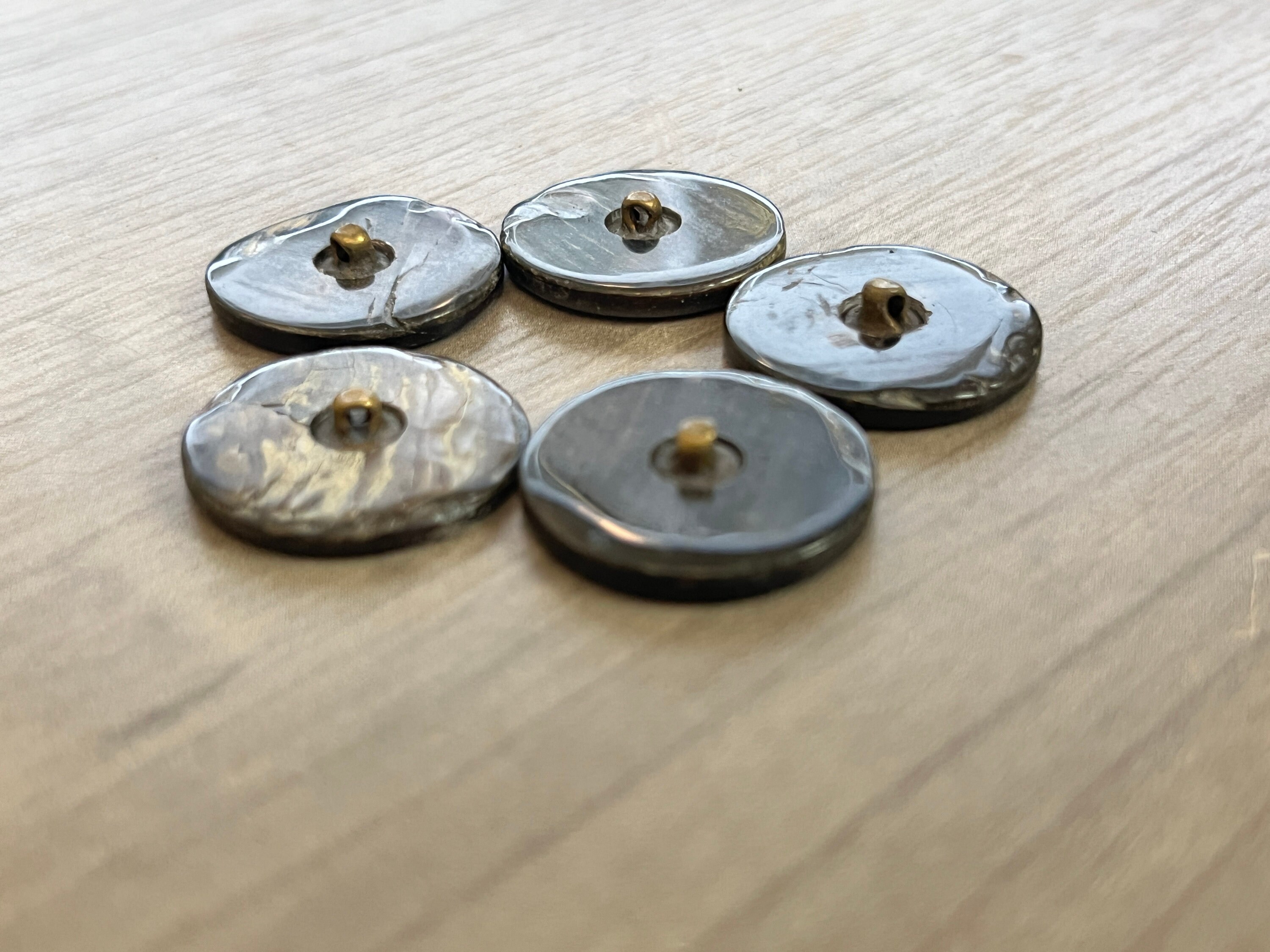 Set of 5 Vintage Shimmer Stone Buttons, Vintage Sewing Items, Crafts - Etsy