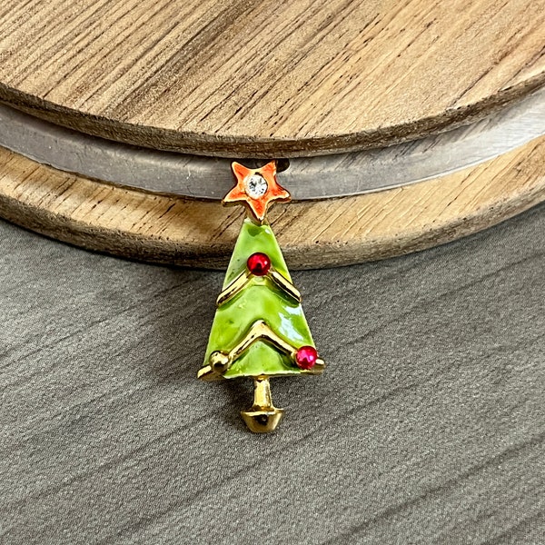 Vintage Christmas Tree Pin, Vintage Christmas Accessories, Vintage Christmas Jewlery