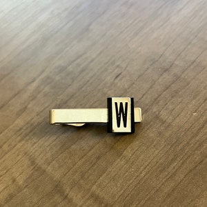 Vintage Swank Monogrammed W Silver Tie Clip, Vintage Jewelry and Accessories, Gift for Him