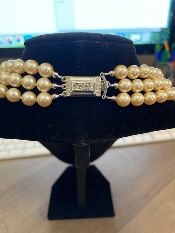 大ぶり　Carolee ネックレス Vintage Carolee Pearl Necklace: 3-strand Faux Pearl Jewelry - Etsy