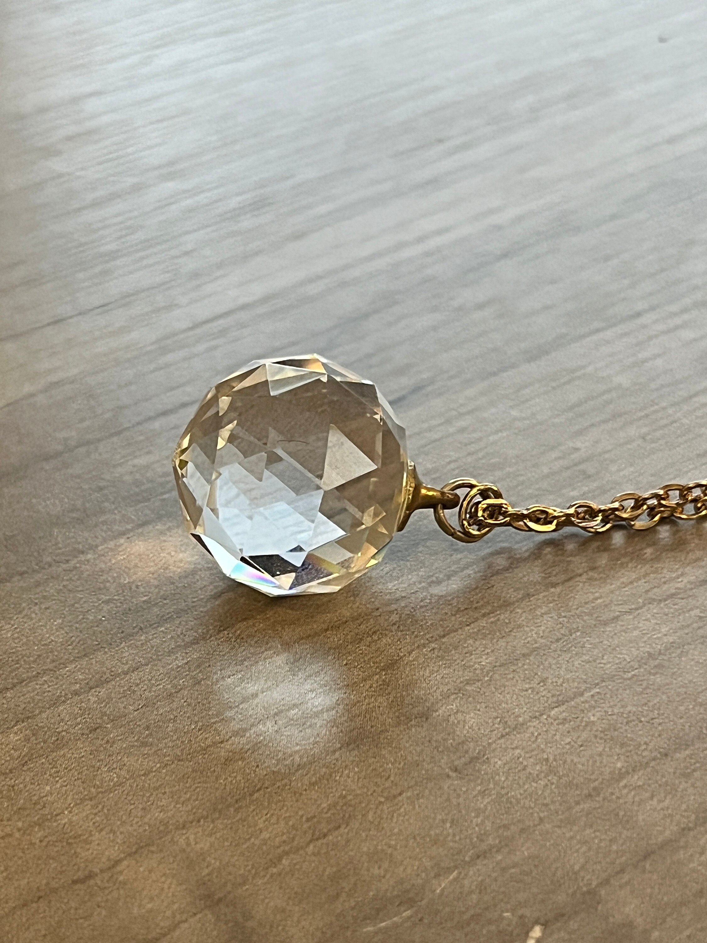 Vintage Crystal Ball Necklace Costume Jewelry Gift for Her Etsy