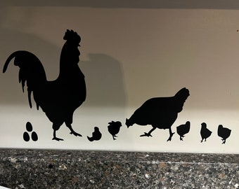 Funny Chicken Wall Decals - Peel And Stick Hen Stickers For Bedroom, Kitchen, Farmhouse Decor (2 Pieces) - View #2