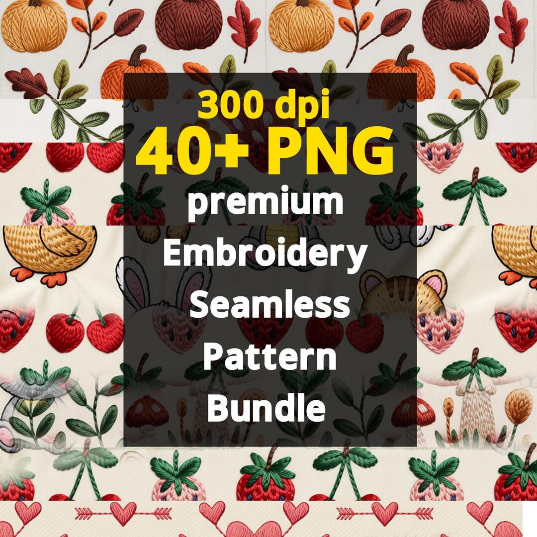 Ultimate Embroidery Seamless Pattern Bundle | - Etsy