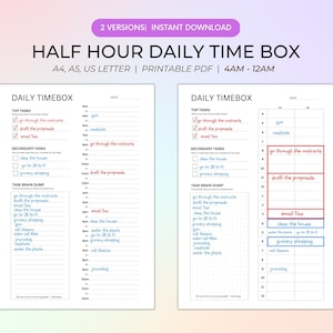 Effortless Time Management System- Daily Complete Timebox Planners for Digital Download with Annotation App Friendly PDFs,Time Blocking Plan