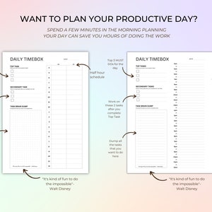 Effortless Time Management System Daily Complete Timebox Planners for Digital Download with Annotation App Friendly PDFs,Time Blocking Plan zdjęcie 2