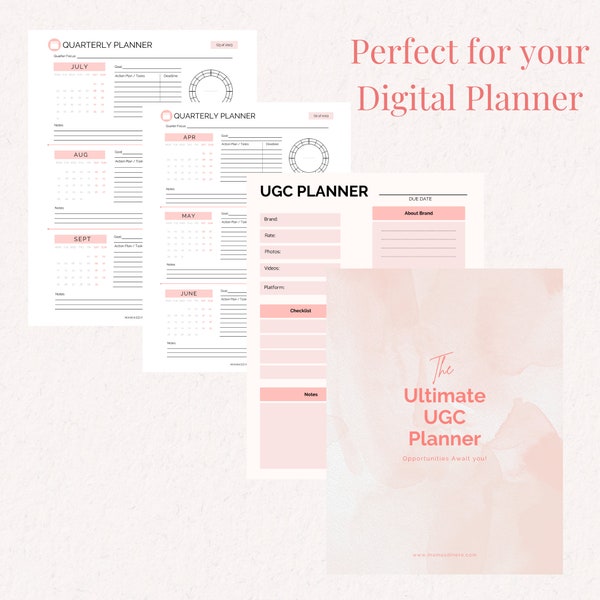 UGC Planner, Digital UGC Planner, UGC Content Planner, 2023 Planner