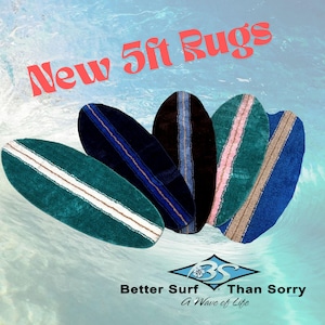 New 5ft Surfboard shaped rug bath mat carpet