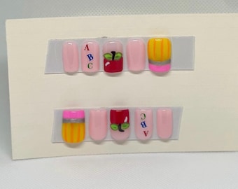 Teacher Themed Press On Nails