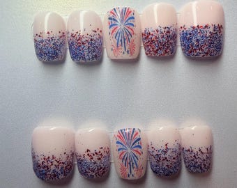 Fourth of July Press On Nails
