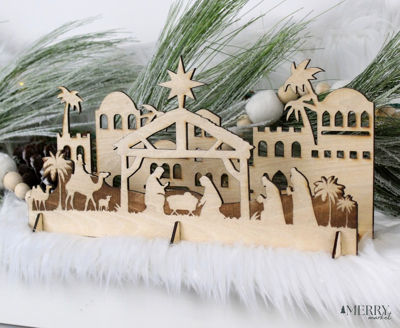 Christmas Nativity Set Wood Nativity Scene Wooden Nativity Etsy