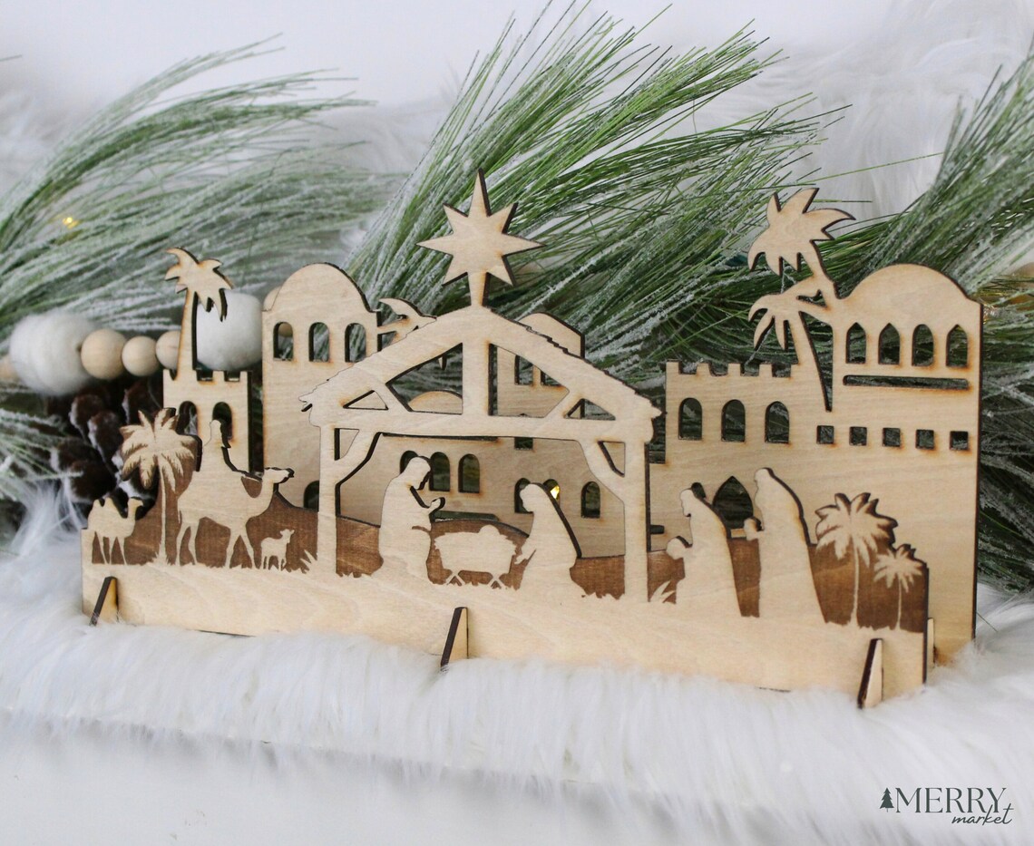 Christmas Nativity Set Wood Nativity Scene Wooden Nativity Etsy