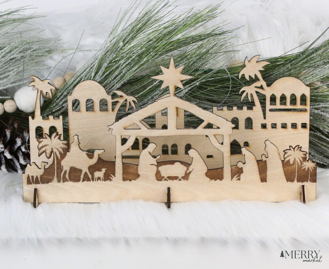 Christmas Nativity Set Wood Nativity Scene Wooden Nativity Etsy