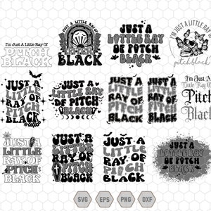 Little Ray Of Pitch Black Svg, Trendy Halloween Svg, Witch Svg, Retro Halloween Svg, Spooky Svg, Funny Quote Svg, Digital File Svg, Cricut