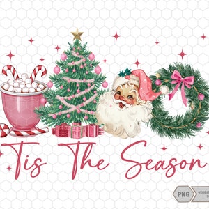 Tis The Season Png, Santa Clause, Coffee Xmas,Merry Christmas Png, Christmas Quotes, Merry And Bright Png, Retro Christmas Png,Winter Season