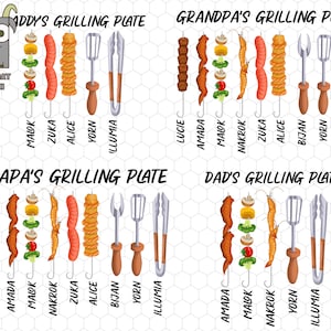 Personalized Grilling Platter png Bundle, Daddy's Grilling Plate png , Grandpa Grilling Plate, BBQ png , Grill Master png , Grandpa Gift png