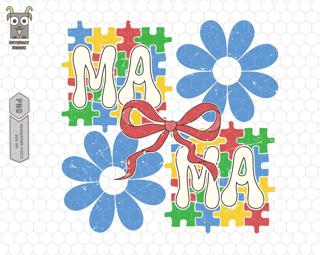 Retro Mama Autism Awareness Png, Autism Puzzle Piece Png, Autism World ...