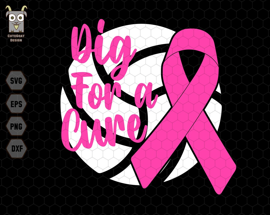 Dig for A Cure Svg, Volleyball Pink Out Svg, Breast Cancer Svg, Ribbon ...