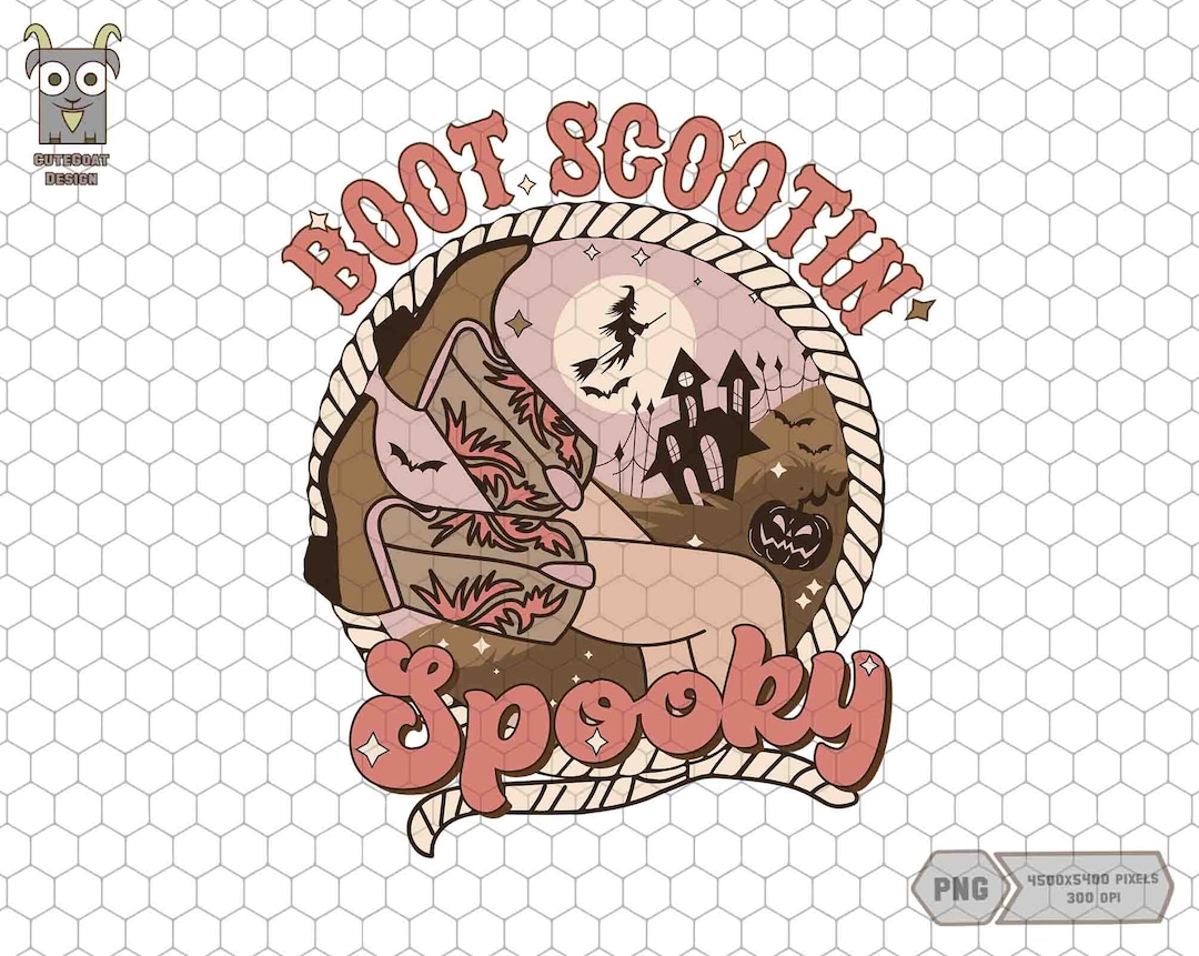 Boot Scootin Spooky Svg Western Ghost Svg Retro Halloween - Etsy