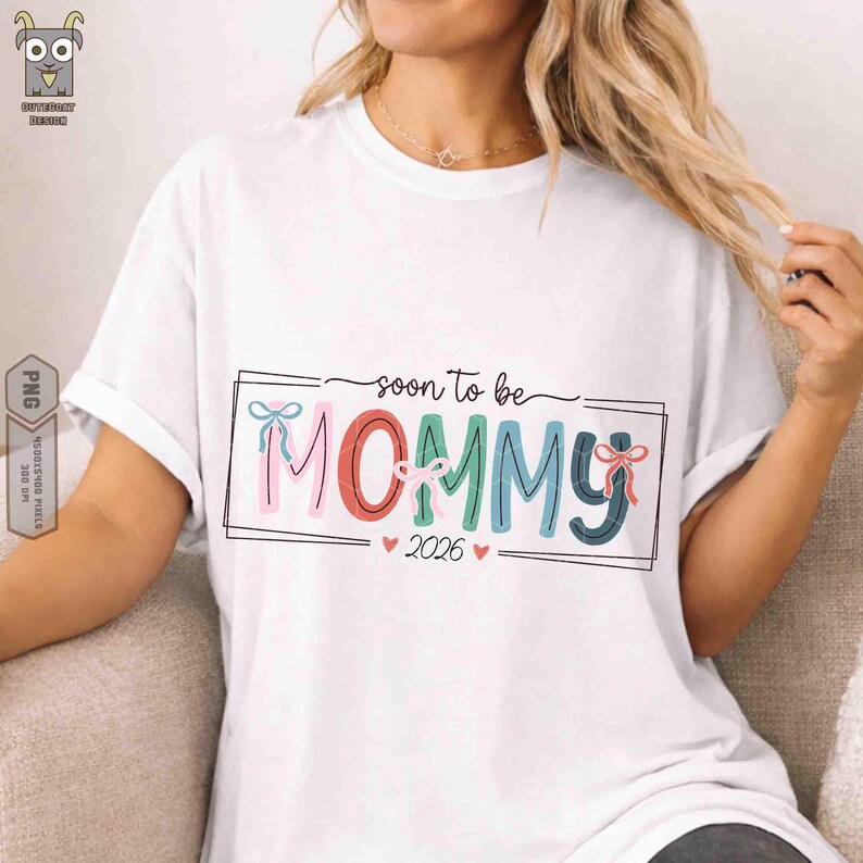 Retro Soon To Be Mommy 2026 Png, Pregnancy Announcement Png, Promoted to Mom Png, Est 2026 Png, Maternity Png, Mom Quotes, New Mom, Mom Life image 3